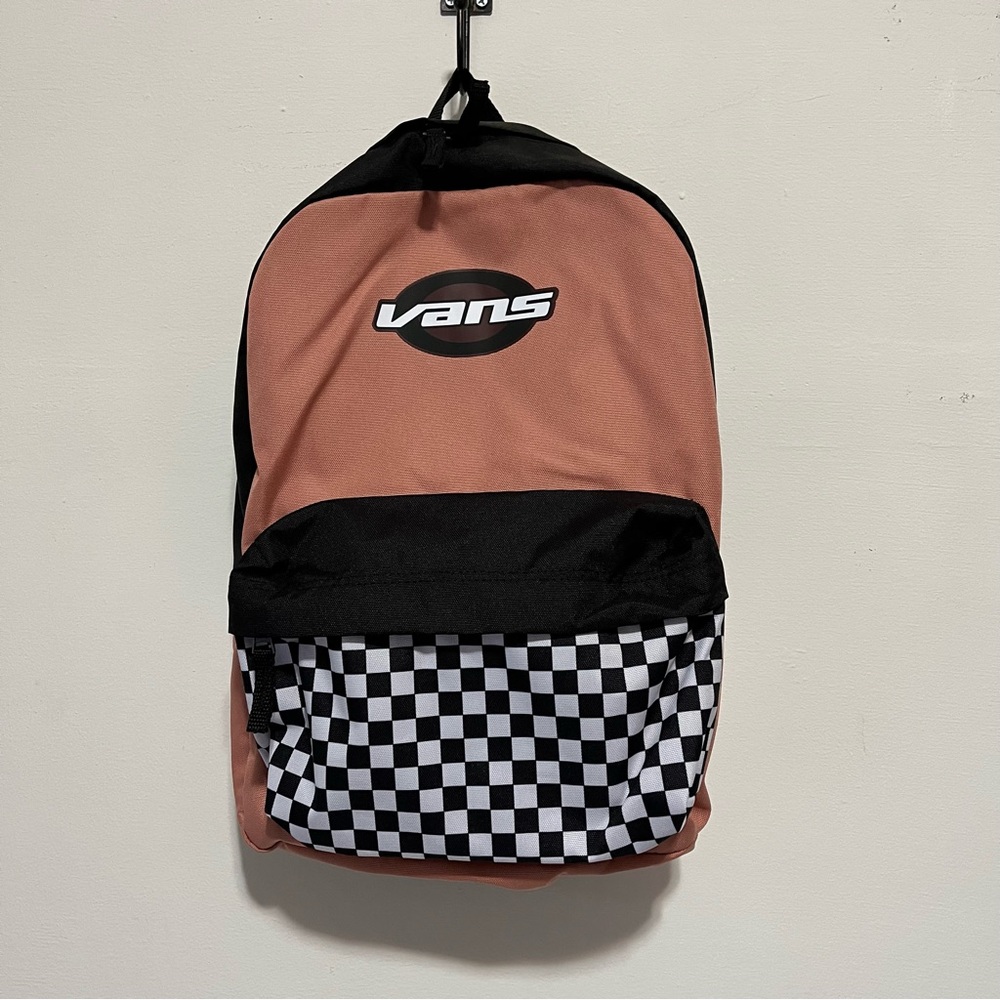Vans backpack pink and white and black checkered NWT